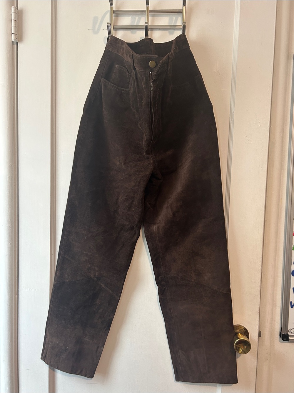 vintage lew magram leather pants Brown Dark Chocolate